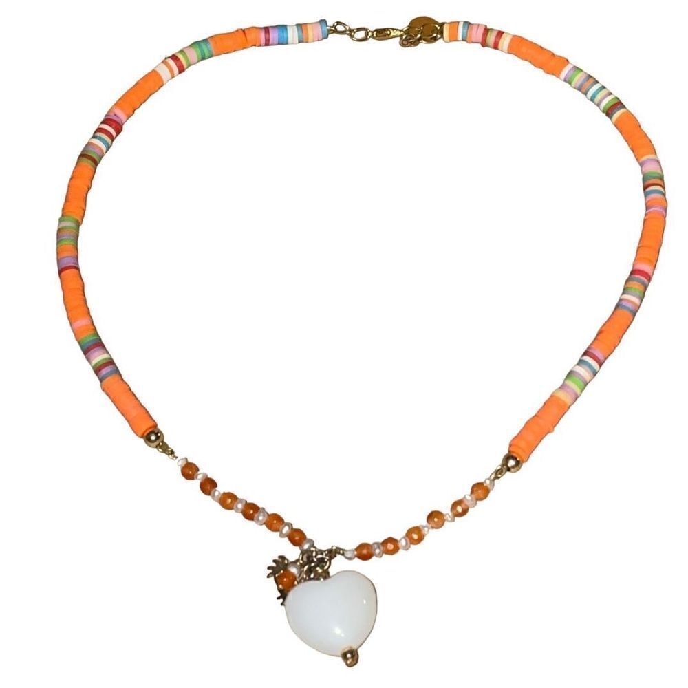 Velas Heishi Beads of Love Necklace New